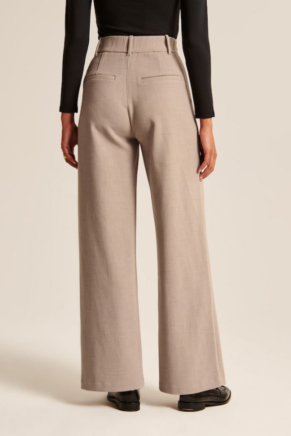 Sand Wide Leg Tailored Pants