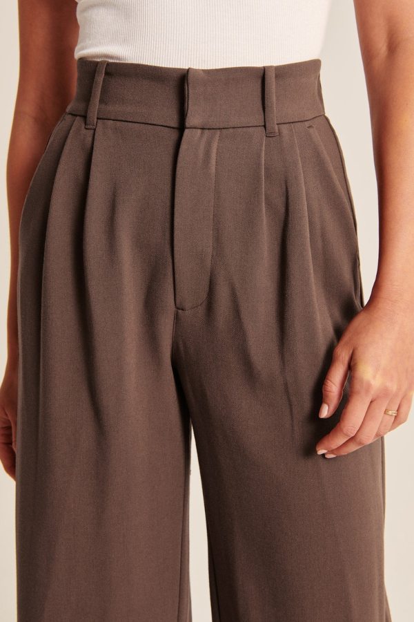 Chocolate Wide Leg Tailored Pants