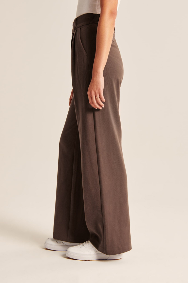 Chocolate Wide Leg Tailored Pants