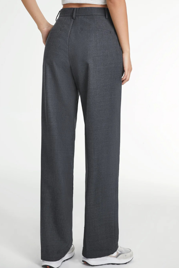 Charcoal Wide Leg Tailored Pants