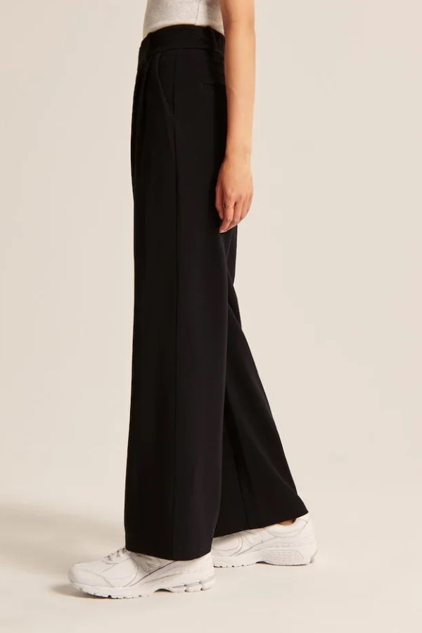 Black Wide Leg Tailored Pants